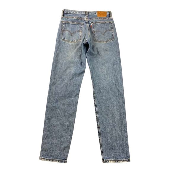 Levi's Wedgie Premium Jeans Women 26 Blue Denim Waterless Stretch Button Fly - Picture 2 of 13